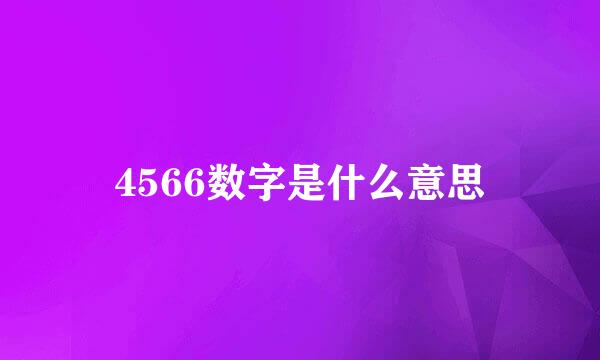 4566数字是什么意思