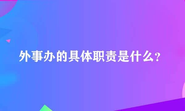 外事办的具体职责是什么？