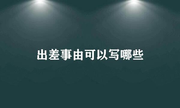 出差事由可以写哪些