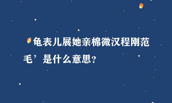 ‘龟表儿展她亲棉微汉程刚范毛’是什么意思？