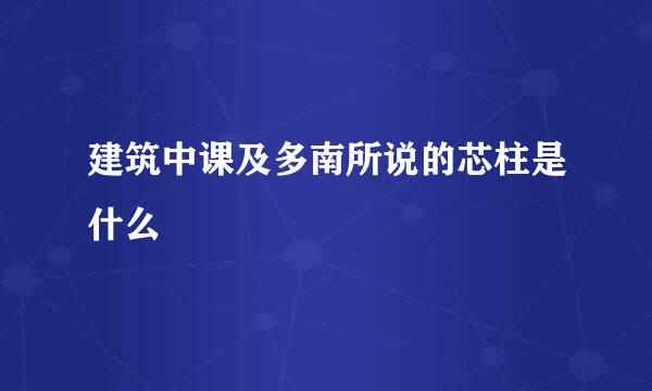 建筑中课及多南所说的芯柱是什么