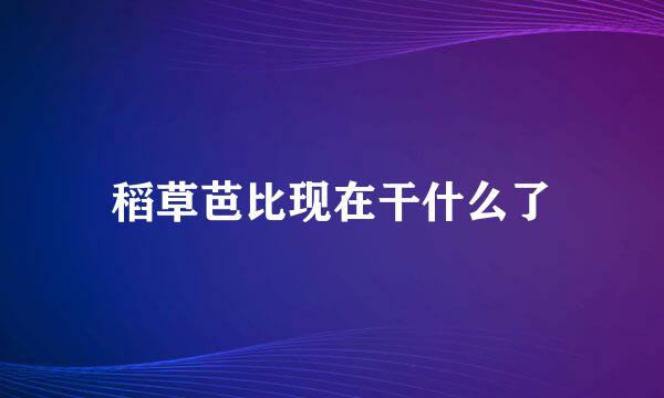 稻草芭比现在干什么了