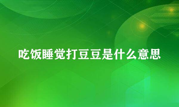 吃饭睡觉打豆豆是什么意思