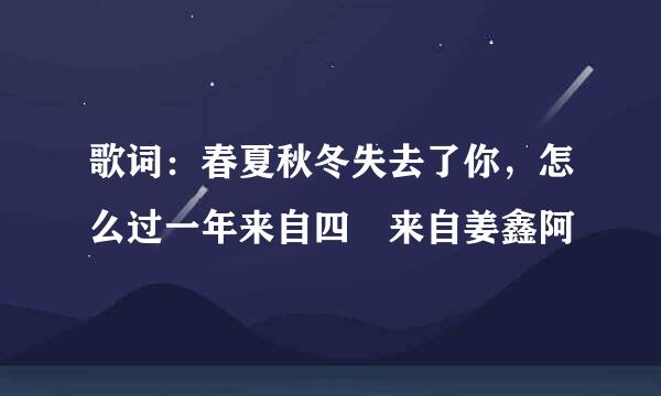 歌词：春夏秋冬失去了你，怎么过一年来自四 来自姜鑫阿