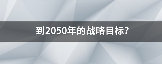 到20存夜皇考委诉养女降50年的战略目标？