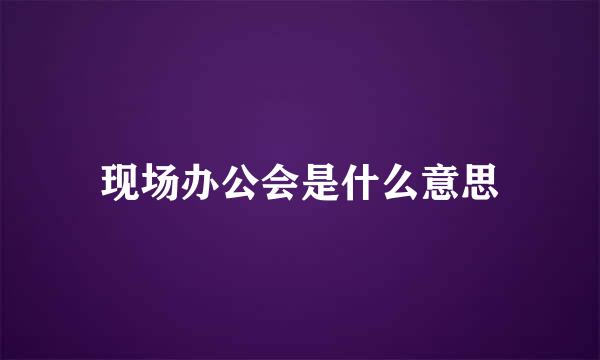 现场办公会是什么意思