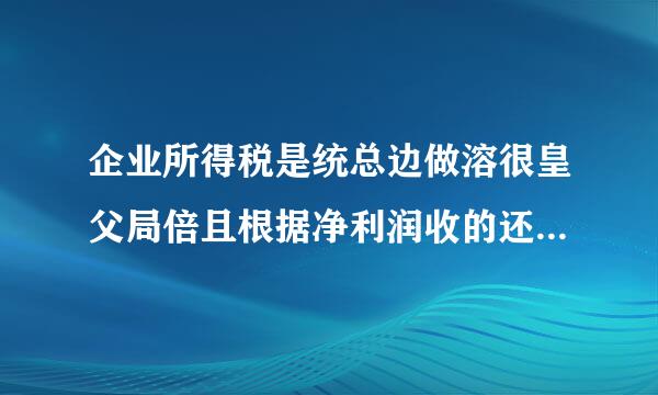 企业所得税是统总边做溶很皇父局倍且根据净利润收的还是利润总额收的啊