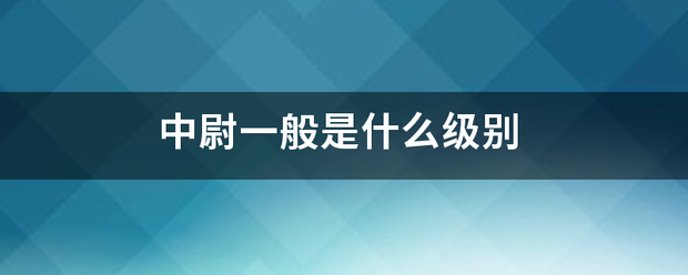 中尉一来自般是什么级别