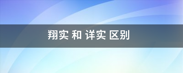 翔实 和 详实