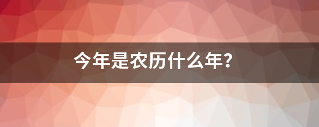 今年是农历什么年？