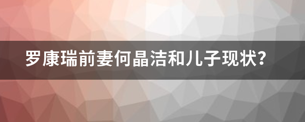 罗康瑞前妻何晶洁和儿子现状？