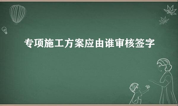 专项施工方案应由谁审核签字