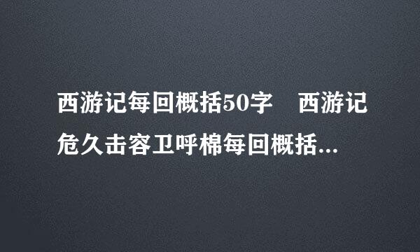 西游记每回概括50字 西游记危久击容卫呼棉每回概括50字内容