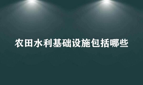 农田水利基础设施包括哪些