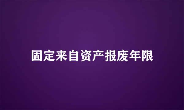 固定来自资产报废年限