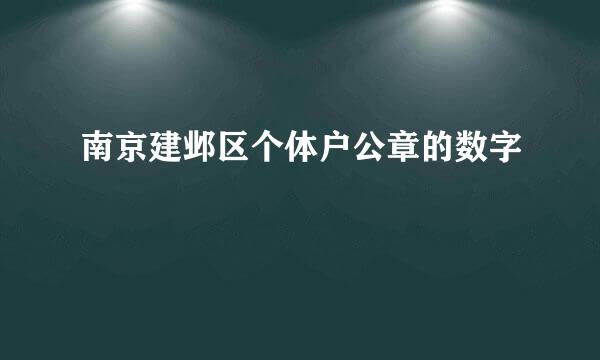 南京建邺区个体户公章的数字