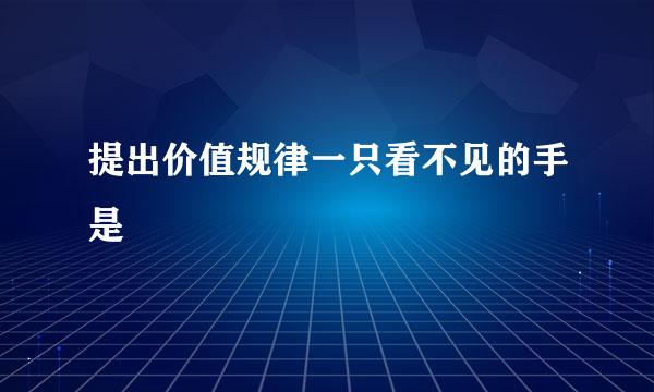 提出价值规律一只看不见的手是