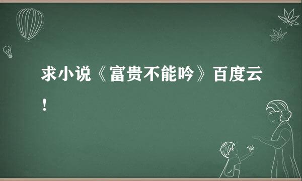 求小说《富贵不能吟》百度云！