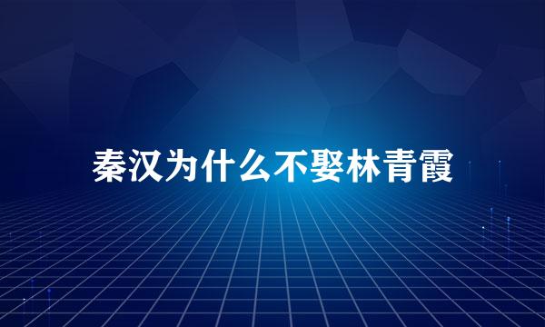 秦汉为什么不娶林青霞