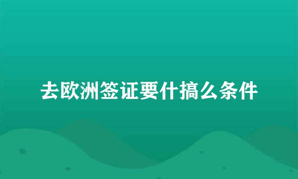 去欧洲签证要什搞么条件