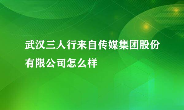 武汉三人行来自传媒集团股份有限公司怎么样