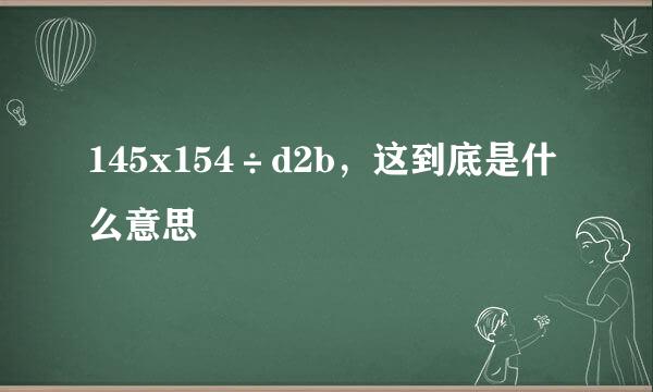 145x154÷d2b，这到底是什么意思