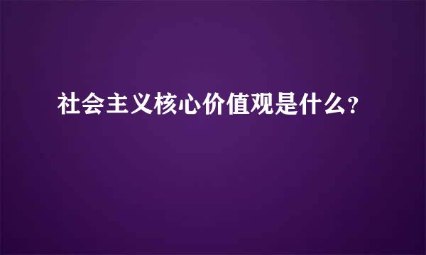 社会主义核心价值观是什么？