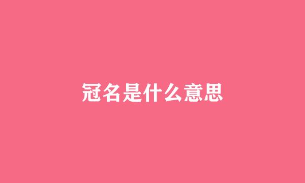 冠名是什么意思