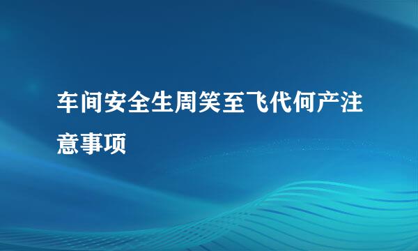 车间安全生周笑至飞代何产注意事项