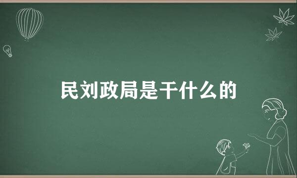 民刘政局是干什么的