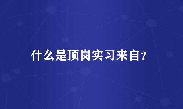 什么是顶岗实习来自？