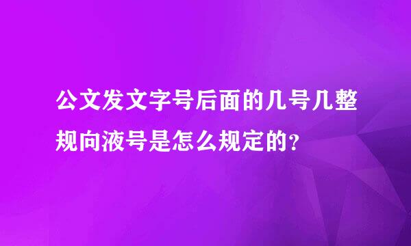 公文发文字号后面的几号几整规向液号是怎么规定的？