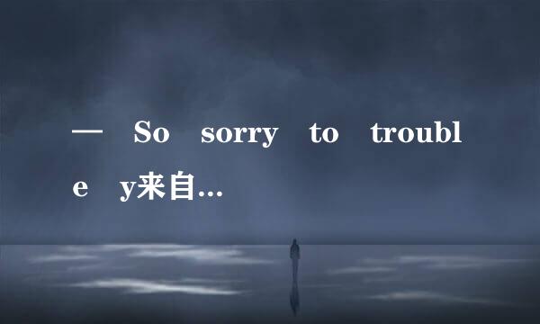 — So sorry to trouble y来自ou. — ________________威_.