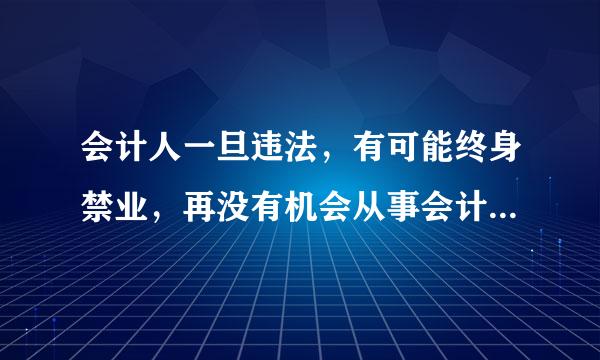 会计人一旦违法，有可能终身禁业，再没有机会从事会计。( )