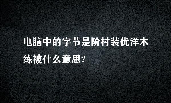 电脑中的字节是阶村装优洋木练被什么意思?