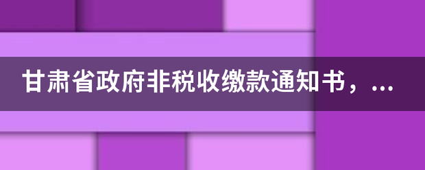 甘肃省来自政府非税收缴款通知书，怎么缴款？