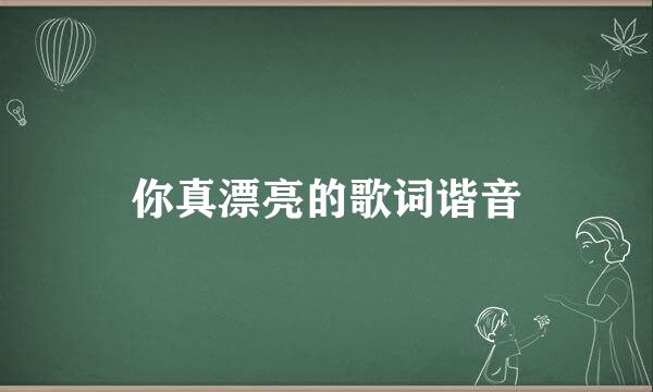 你真漂亮的歌词谐音