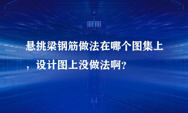 悬挑梁钢筋做法在哪个图集上，设计图上没做法啊？