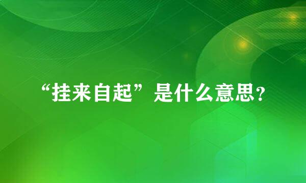 “挂来自起”是什么意思？