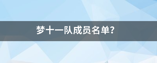 梦十一队成员名单？