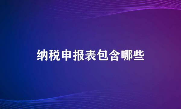 纳税申报表包含哪些