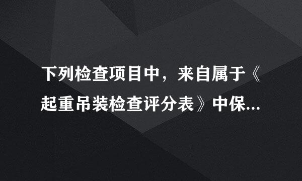 下列检查项目中，来自属于《起重吊装检查评分表》中保证项目的有360问答（ ）。