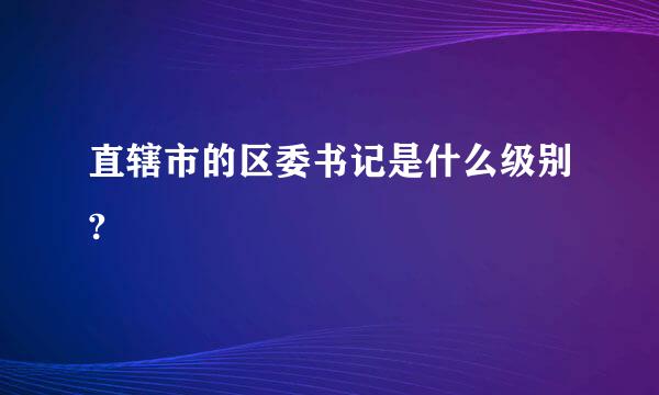 直辖市的区委书记是什么级别?