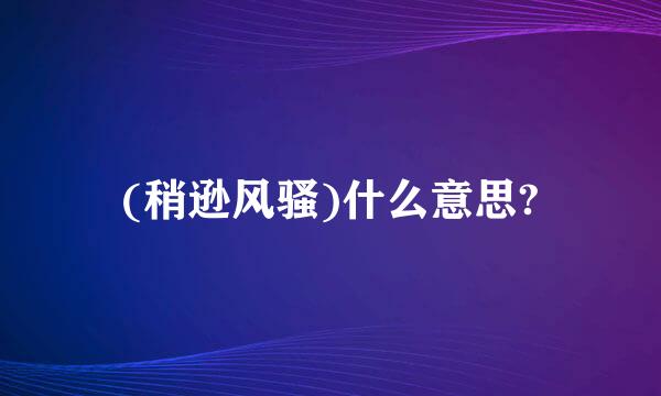 (稍逊风骚)什么意思?