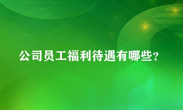 公司员工福利待遇有哪些？