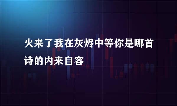 火来了我在灰烬中等你是哪首诗的内来自容