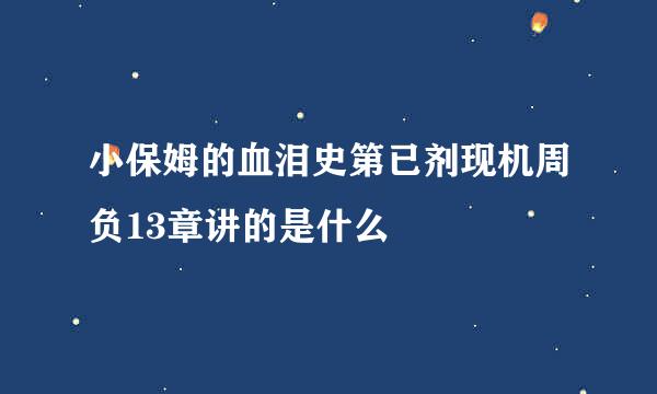 小保姆的血泪史第已剂现机周负13章讲的是什么