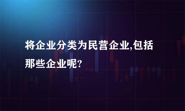 将企业分类为民营企业,包括那些企业呢?