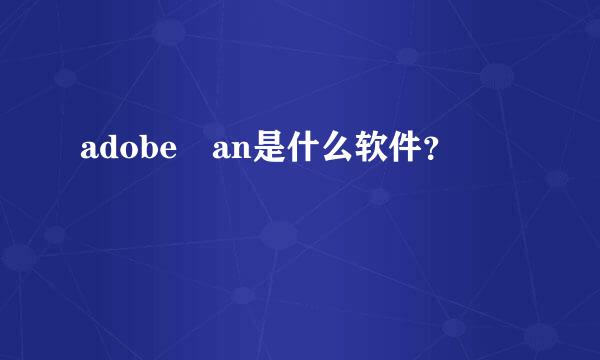 adobe an是什么软件？