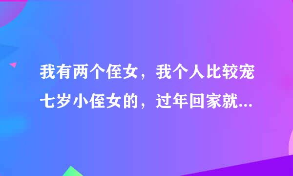 我有两个侄女，我个人比较宠七岁小侄女的，过年回家就亲了她一下，那天中午午觉十岁大侄女跑我床上玩手机